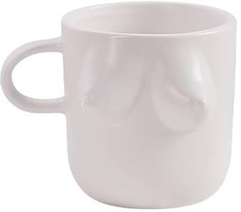 ADESUGATA Divertente tazza in ceramica a forma di corpo femminile, tazza da caffè Body Art, design personalizzato con curva del seno, decorazione creativa da tavolo da latte (bianco)