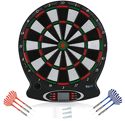 Yechiry Diana Electrónica, Juego de Diana Colgante, Juego de Dardos con Pantalla LCD de Puntuación con 6 Dardos de Plástico para Deportes de Interior y Entretenimiento Familiar para