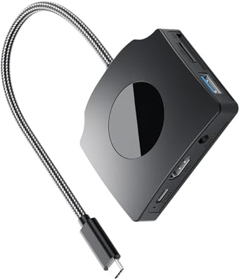 PURPLELILY Concentradores USB C con 2 puertos USB 3.0, estación de acoplamiento para laptop, HDTV, lector de tarjetas de alimentación USB C, convertidores portátiles, base de transferencia de datos