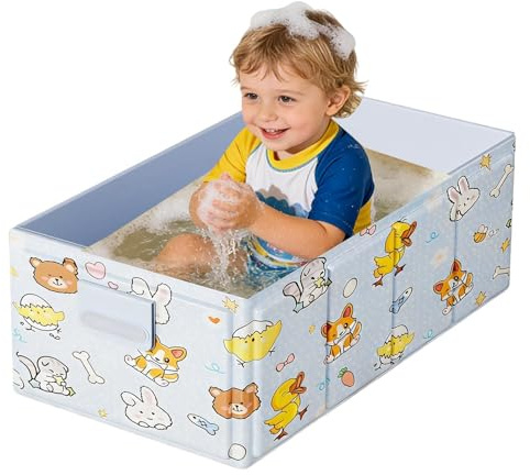 Bañera plegable | Bañera ahorro de espacio con válvula de | Bañera de ducha infantil | Adecuado para: niñas, ducha, spa, autocaravana, baño, viajes, balcón, exterior