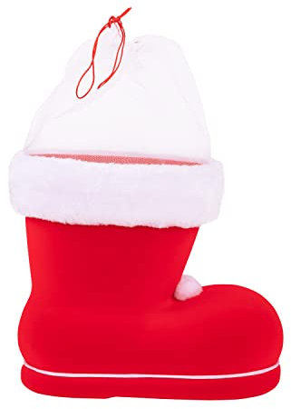 Idena 8550017 - Calcetín de Papá Noel, rojo, para llenar, regalo, embalaje, Navidad