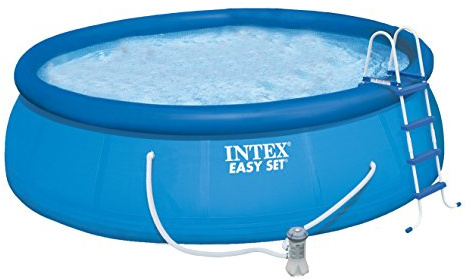 Intex Easy Set Up Pool mit Filterpumpe, Leiter, Bodentuch und Abdeckung, 4,5 x 121,9 cm, #28168