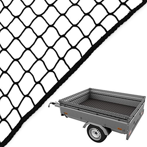 caretec® Anhängernetz schwarz mit Expanderseil gelb (3,00x4,00m)