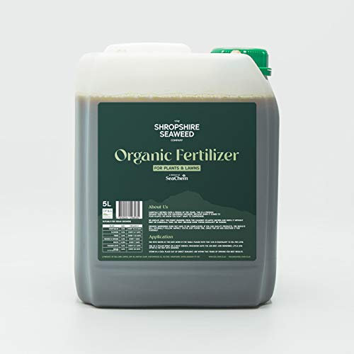 The Shropshire Seaweed Company - Certified Organic Plant Food & Lawn Feed - Promotes Growth, Enhances Roots & Soil Health. Sustainably Sourced from Ireland Liquid Organic Seaweed Fertilizer 5L