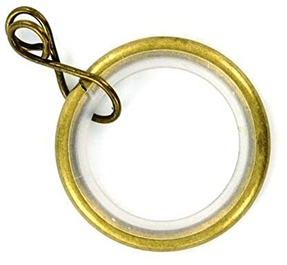 Merriway BH05509 (24 Pcs) Silent Running Curtain Drapery Pole Rod Ring Loose Eye Antique Brass Inner Dimension 32mm - Pack of 24 Pieces