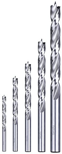 kwb AKKU-TOP FCE Jeu de mèches à bois hélicoïdales - Jeu de mèches 5 pièces, y compris mèches HSS-M2 pour bois dur - Ø 3mm, 4mm, 5mm, 6mm et 8mm