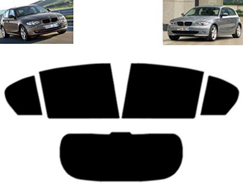 Passgenaue Tönungsfolie für 1er E87 5-Türen 2004-2011 Heck/Seitenscheiben (05% Tiefschwarz)