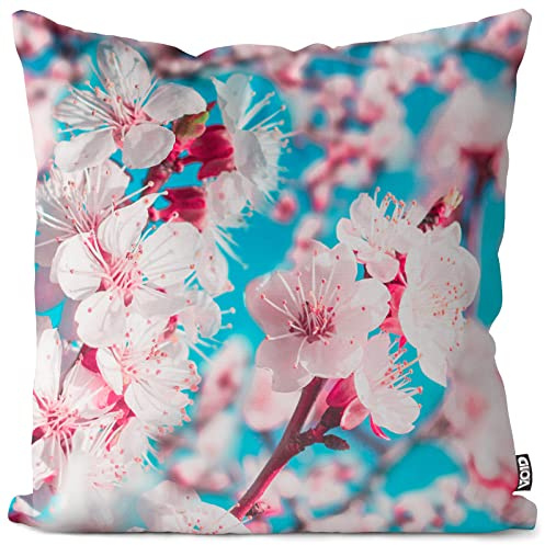 VOID Fleurs d'abricotier taie d'oreiller Housse de Coussin Polyester étanche Outdoor Indoor, Kissen Size:60 x 60 cm