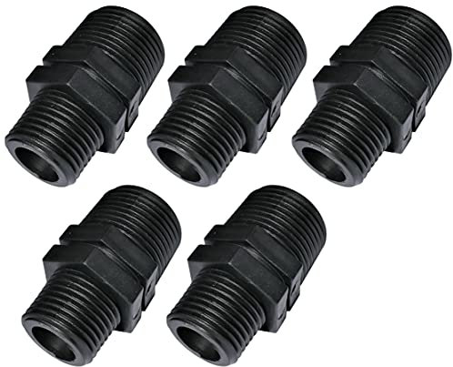 Aerzetix - C51974 - Set di 5 riduzioni per avvitare Maschio/Maschio - Filettatura 3/4 x1/2 - in plastica - nippli ridotti con Raccordo filettato - PN 10 Bar