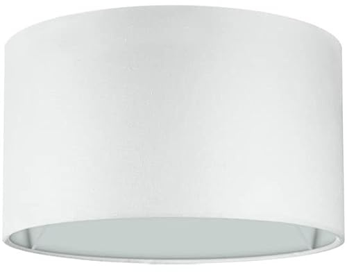 Wogati® Premium Lampenschirm | Ø30cm x 20cm Höhe | Farbe: Weiß | E14/E27 | rund | Baumwolle | für Stehlampen, Hängelampen, Tischlampen, Deckenlampen