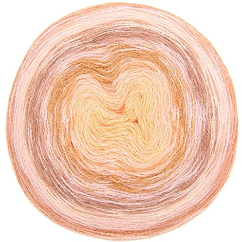 Bobbel Alpaka Wolle Farbverlauf Rico Creative Alpaca Degrade Lucky 8 puder (2), 200g Farbverlaufswolle zum Häkeln oder Stricken