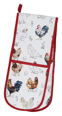 Ulster Weavers - Farm Birds - Doppelter Ofenhandschuh - Einheitsgröße in Rot