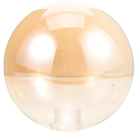 Amberfarbener Glaslampenschirm Kugelform mit G9 Schraubfassung | Transparente Lichtabdeckung aus Glas, Moderner Deckenlampenschirm, Schützt vor Staub, Klare Lichtdurchlässigkeit