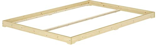 Erst-Holz®Loftbett Extra Niedrig Massivholz Fichte Geölt 180 x 200 cmRollrost inkl.