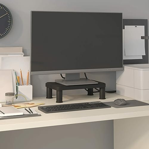 JUNZAI Monitorständer, Monitor Erhöhung, Schreibtischaufsatz, Monitor Erhöhung Schreibtisch, Bildschirm Erhöhung, Schreibtisch Regalaufsatz, Schwarz 38x24x10,5 cm