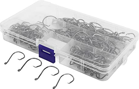 180PCS Octopus Offset Angelhaken, Hakenset aus Kohlenstoffstahl, 7384 Circle Fishing Iron Hooks