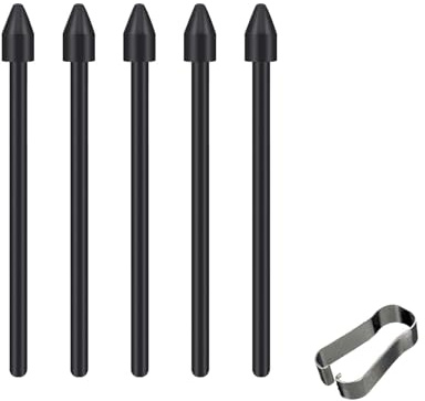 Alovexiong 5 Pack Book Pro 360 S Pen Nibs for Samsung Galaxy Book 3 Pro 360 Stylus Pen Tips,Galaxy Book 2 Pro 360 Pen Tips Replacement Parts for Samsung Galaxy Book Pro 360 All Version(Black)