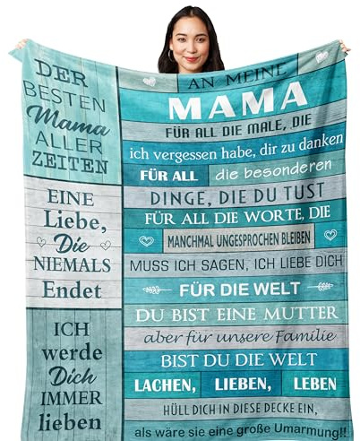 Yesbird Mama Geschenk Geburtstag Decke 150X130CM, Geschenke für Mama von Tochter, Bester Mutter Geschenk zum Weihnachten/Muttertag, Geburtstagsgeschenk für Mutter