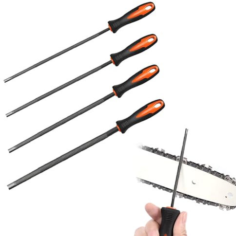 RHQFDM 4 Stück Feilenset Werkstattfeilen Hochwertiges Metallfeilen Set Feilensatz inkl 3.2mm 4.0mm 4.8mm 5.5mm 4-Typen Rundfeile Klein Metallfeile für Metall DIY Handwerk