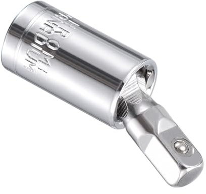 CoCud Universal Joint Socket, 1/4 Drive 45mm Length, CR-V Ball Spring Design Omnipotent Steering Swivel Socket Adapter - (Applications: for Automotive Repairs, Machinery Maintenance)