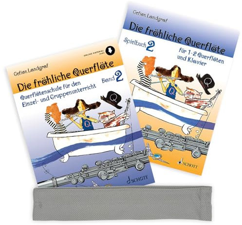 Die fröhliche Querflöte 2 + Spielbuch: (Starterset) mit Online Audio - Band 2 von Gefion Landgraf (ISBN 9783795721886, 9783795745974) + Soundman Reinigungstuch