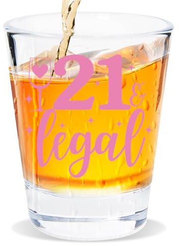 21st Birthday Gifts for Her, Happy 21st Birthday Gifts Women, 2003 Birthday Gifts for 21 Year Old Female, 2003 Happy 21st Birthday Shot Glass, 21th and Legal Shot Glasses, Celebrate Turning Twenty-One