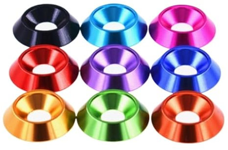 Rondelle fraisée, rondelle de coupelle en acier, 10 pièces M3 M4 M5 M6 M8 en aluminium coloré, vis à tête plate for parapluie fraisé, rondelle à rainure décorative conique concave (taille : M6 10 pièc