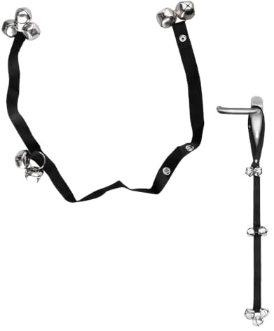GroveEss Campanelli per addestramento cani con 7 campanellini in acciaio inox, corda di nylon regolabile, campanelli per addestramento al vasino dei cuccioli, campanelli per addestramento al WC,