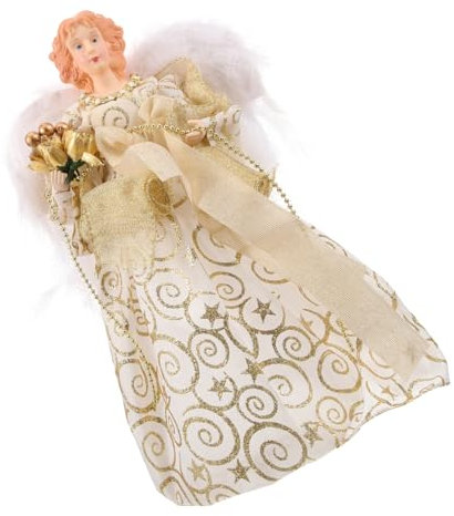 OKUMEYR Weihnachtsbaumspitze Engel Plüsch Weiche Engelsfigur Weihnachtsbaumschmuck Für Tisch Und Regal Weihnachtsdeko