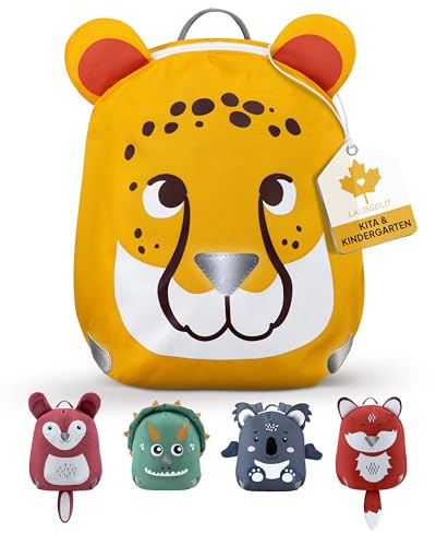 Kleiner Kindergartenrucksack Jungen | Kita Rucksack ab 1 Jahr | Kinderrucksack mit Brustgurt, Reflektoren | Leichter Rucksack Kindergarten Jungen u. Mädchen | 3,6 Liter | Ideal für Kleinkind 1-3 Jahre