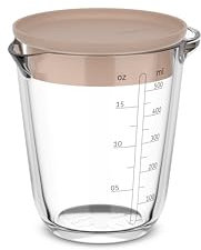 Mepal - Verre doseur en verre + couvercle Chef it - Graduation facile à lire - Passe au four et micro-ondes (sans couvercle) - Verre de haute qualité - Passe au lave-vaisselle - 500 ml - Chalk