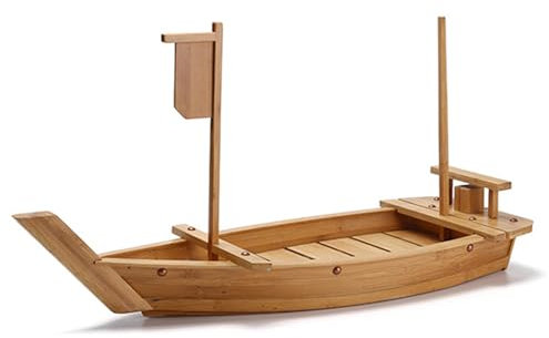 Sushi Plate for6 Sizes Wooden Sushi Boat Serving Tray Japanese Natural Bamboo Sushi Boat Plate Sashimi Serving Platter for Restaurantware Or Home, 60cm