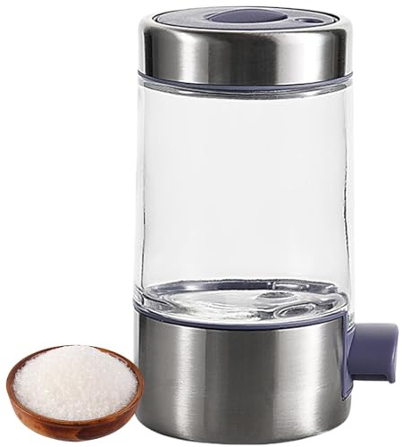 Salero de acero inoxidable - Dispensador de condimentos para botellas de salero | Dispensador de pimienta de vidrio, recipiente para condimentos, utensilios de cocina, coctelera para condimentos