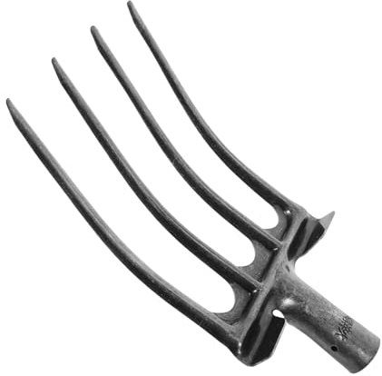 Yardwe Testa Di Ricambio Per Da Letame Larga in Acciaio Robusto Sostituzione Per Manico Rastrello Forche Per Letame Di Cavallo Denti Per Giardinaggio e Scavare Terreno