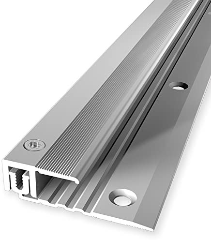 PROVISTON - Perfil de acabado para suelos - Ancho: 22 mm - Ajuste de altura: 6,5-16 mm - Longitud: 1000 mm - Perfil de aluminio - Perfil de ribete - Plata - Alta calidad y duradero