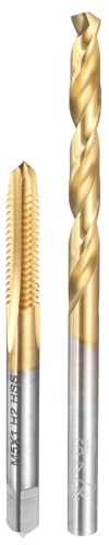 QUARKZMAN Gewindebohrer und Bohrer Set, M5 x 1 Metrisches Gerades Flöten Gewindebohrer & 4mm Spiralbohrer, Titanbeschichtetes HSS-6542 Gewindeschneidwerkzeug-Set