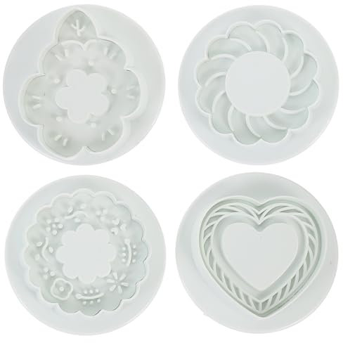 Cabilock 4pcs Baking Mold Cookie Stamps Reusable Cookie Mold Baking Supplies Holiday Stamps Tool for DIY Biscuit Making