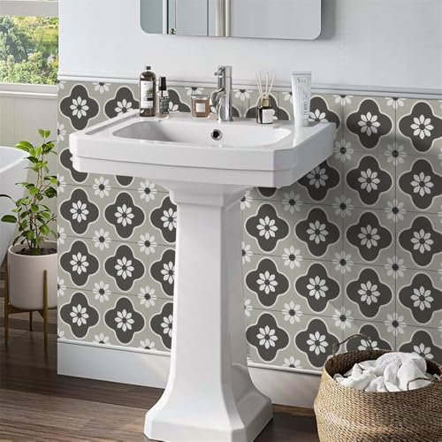 Stick on Tiles 15X15CM Navy Blue Tile Stickers Transfers for Bathroom Kitchen,Peel and Stick Wall Stickers Self Adhesive Vinyl Waterproof Oil Proof Home Decor