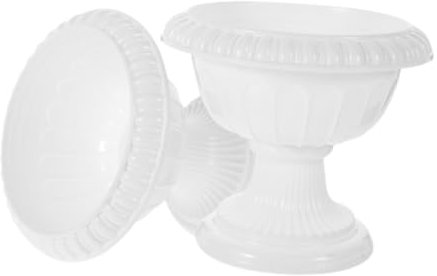 Yardenfun 2pièces Lot de Pots De Fleurs Miniatures Style Romain Européen pour Décoration Mariage Conteneurs Extérieur Et Balcon Élégants Jardinières Vintage Abs Rigide