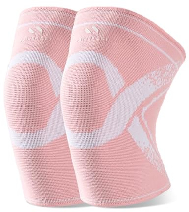 WHYCNJL 1 Par Rodilleras para Niños,Rodilleras Voleibol,Protectores de Rodillas,Elásticos,Transpirables para Niños Niñas Baloncesto,Voleibol, Rosa,Apto para Niños de 10 a 15 Años,35-50 kg