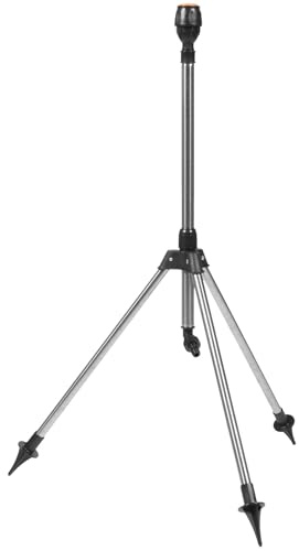 VILLCASE Arroseur Rotatif 360° sur Trépied Télescopique pour Jardin, Pelouse et Légumes, Système D'arrosage Automatique Réglable, Plastique Solide, Asperseur d'eau Multifonction,