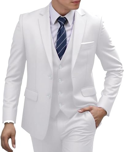 Costume Homme, Ensemble Costume d'affaires Homme, Veste et Pantalon Slim, Tenue de cérémonie pour Mariage, hôte ou Spectacle
