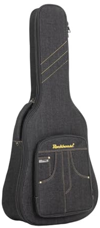 Luwecf Gitarrentasche mit Verstellbarem Schultergurt Dickem Polster Tragegriff Und Zubehörtasche Aus Widerstandsfähigem Stoff für Schüler Musikliebhaber, Schwarz, 36inch