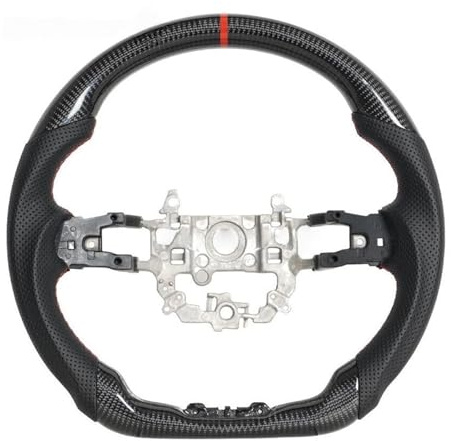 Real Carbon Fiber Steering Wheel Compatible For Honda Civic 11th Gen 2022-2024 Perforated Leather Racing Wheel Red Stripe