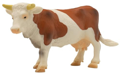 Bullyland 62610 - Spielfigur Kuh Fanny weiß-braun gefleckt, ca. 12,2 cm große Tierfigur, detailgetreu, PVC-frei, ideal als kleines Geschenk für Kinder ab 3 Jahren