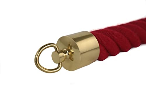 Tappo terminale per fune, con anello in ottone lucido, per corrimano da 38-40 mm, corda per scale, corda di arresto