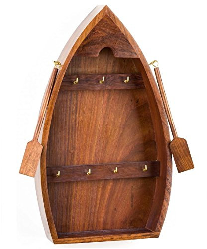 aubaho Schlüsselkasten Boot Schiff Holz Schlüsselboard Wandboard Maritim Dekoration