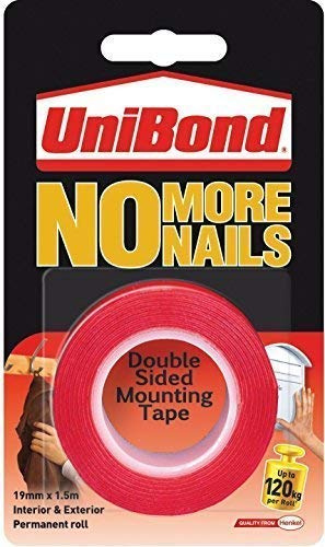 2 X UniBond No More Nails Permanent Roll - 19 mm x 1.5 m [Energy Class A] by Unibond
