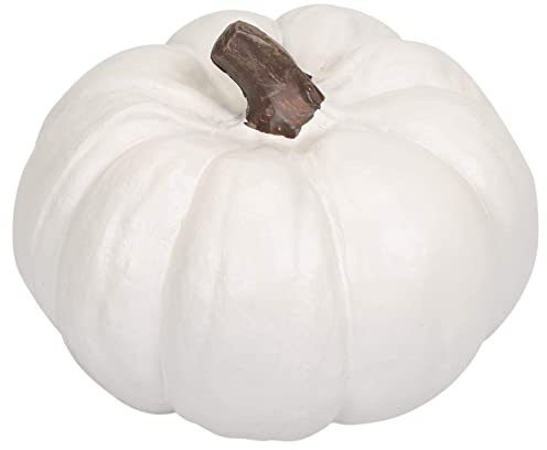 Elanze Designs Classic White 6 inch Resin Harvest Decorative Pumpkin