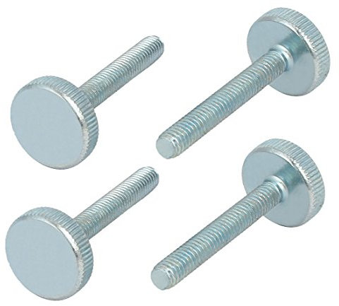 sourcing map 4 Stk. Rändelkopf Flach Vollgewinde Daumenschrauben Befestigungsmittel M6x40mm DE de